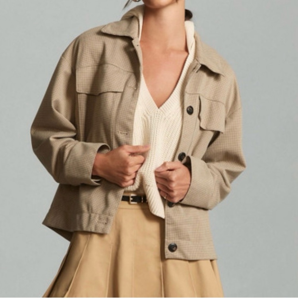 Maeve by Anthropologie Women's Tan Trucker Jacket